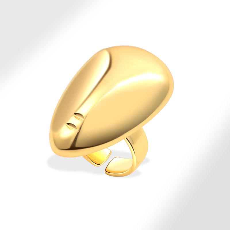Personality Minimalist Geometry Smooth Surface Masks Stainless Steel Finger Opening Rings for Women Creative Designer Jewelry