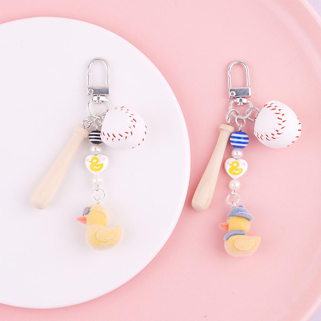 Cute Yellow Duck Keychain Sports Style Adorable Design Lightweight Ideal Gift For Young Women And Cartoon Lovers