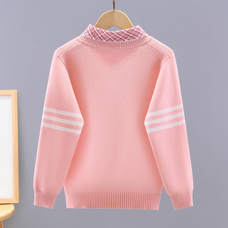 Baumwollpullover für Mädchen, Zwei-in-Eins, mit Fleecefutter für Frühling und Herbst - Perfekt für Grundschülerinnen und ältere Kinder