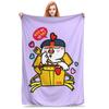 Kwaii Anime B-Buldak RameSn Coperte in Flanella Invernali Calde Morbide Plaid per Bambino Divano Letto Copriletto Divertente Copriletto Divano Letto
