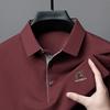 Polo Shirt Men'S High-End Solid Color Pressure Label Men'S Lapel Short-Sleeved T-Shirt