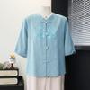 Yu Zhaolin New Chinese Style Embroidered Summer Shirt for Senior Women