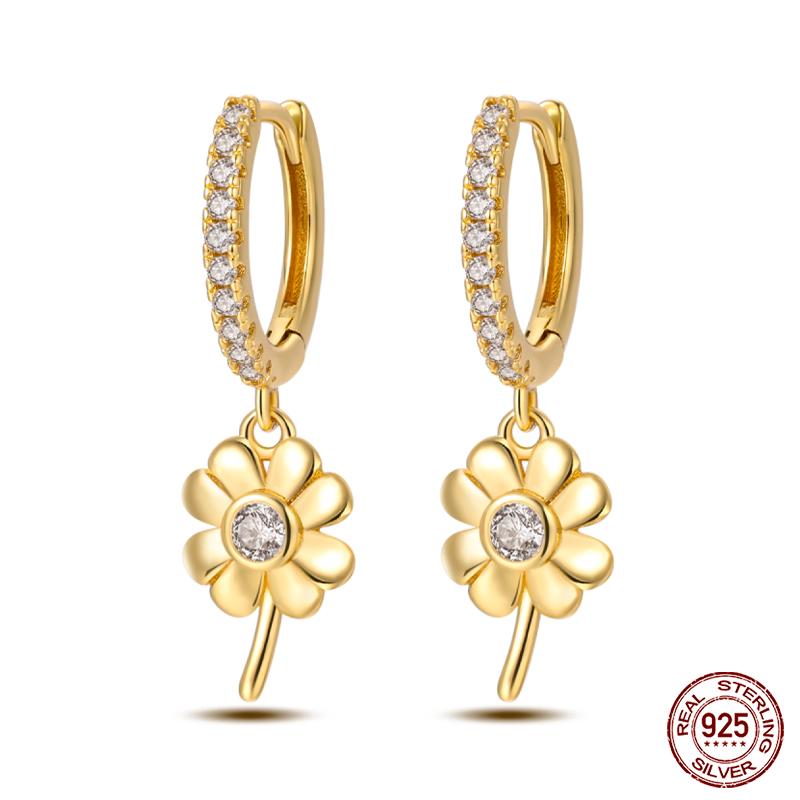 100% 925 Sterling Silver Rose Gold Heart Geometric Pave CZ Hoop Earrings For Women Wedding Engagement Birthday Jewelry Gift 2023