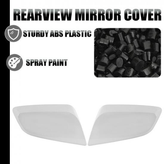 For Chevy Impala 2014~ Pair Exterior Side Wind Mirror Cover Caps Gloss White