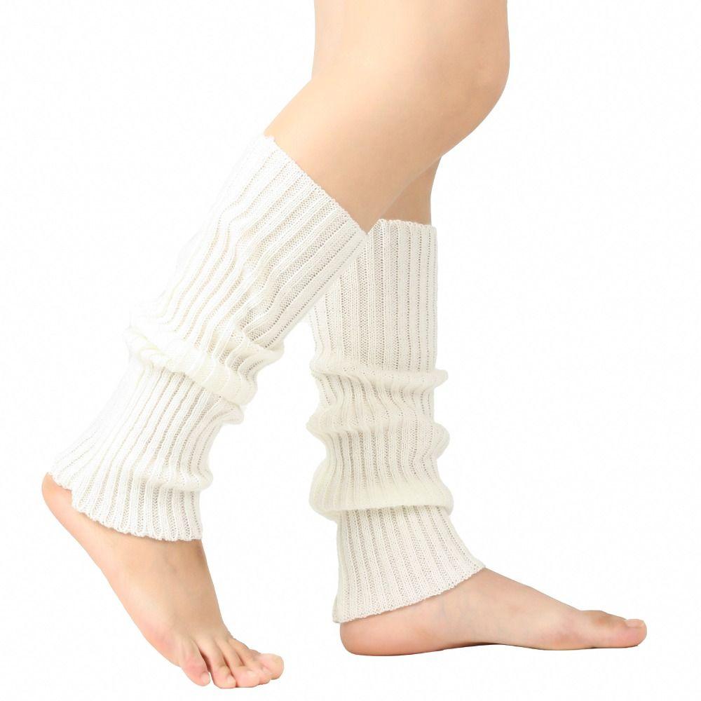 Y2K Lolita Leg Warmer Halloween Costume Knit Long Socks Neon Ribbed Leg Warmers for Women & Girls