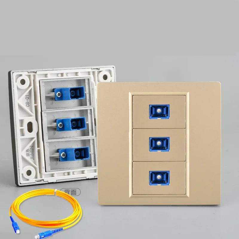 Depoguye Επιτοίχιος πίνακας υποδοχής πληροφοριών οπτικών ινών μίας θύρας, πάνελ σύνδεσης τοίχου οπτικών ινών SC με καλώδιο οπτικών ινών