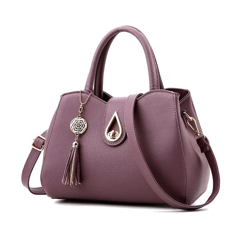 Luxury Brand Women Bag Top-Handle Bags Fashion Shoulder Messenger Bags Pu Leather Handbag Ladies Tassel Travel Quality