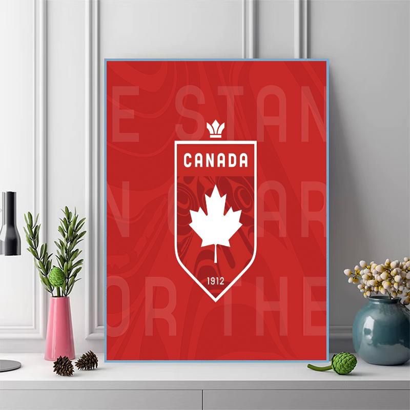 Canada national football Pattern 3pcs 100% Round Full Drill 5D DIY Diamond Painting Embroidery Cross Stitch Rhinestone Décor