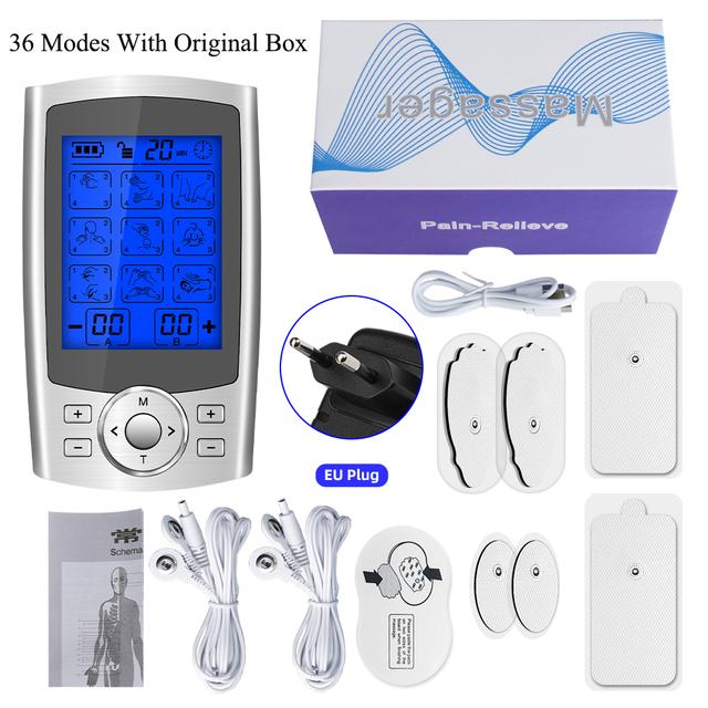 36 Modes TENS Unit Electric EMS Muscle Stimulation Relax Body Massager Electronic Pulse Meridians Physiotherapy Slimming Machine