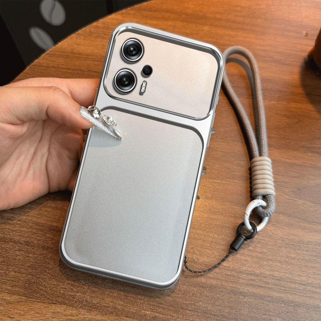 Luxury Big Window Phone Case with Lanyard for Xiaomi POCO X4 GT Premium Textured Casing