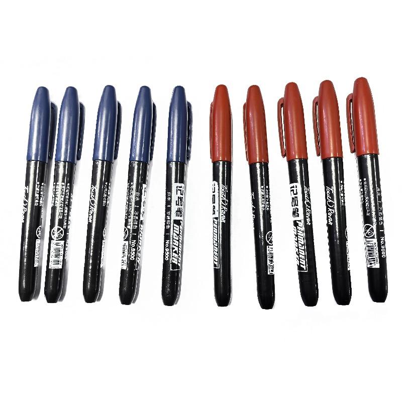6 PCS Permanent Marker Pen Manga Drawing Markers Black Blue Red Waterproof Ink Sketch Pens Stationery Art School Supplies