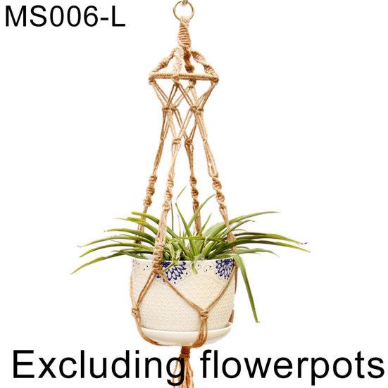Linen Rope Plants Flowers Pot Hanging Basket Holder Net Garden Balcony Decor
