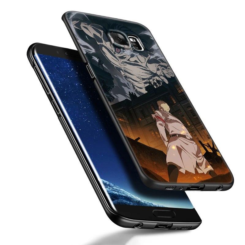 Anime Attack On Titan Handyhülle für Samsung Galaxy S20 S21 FE S22 Ultra S10 Lite S10E S9 S8 Plus S7 Edge Weiche TPU Schwarze Hülle