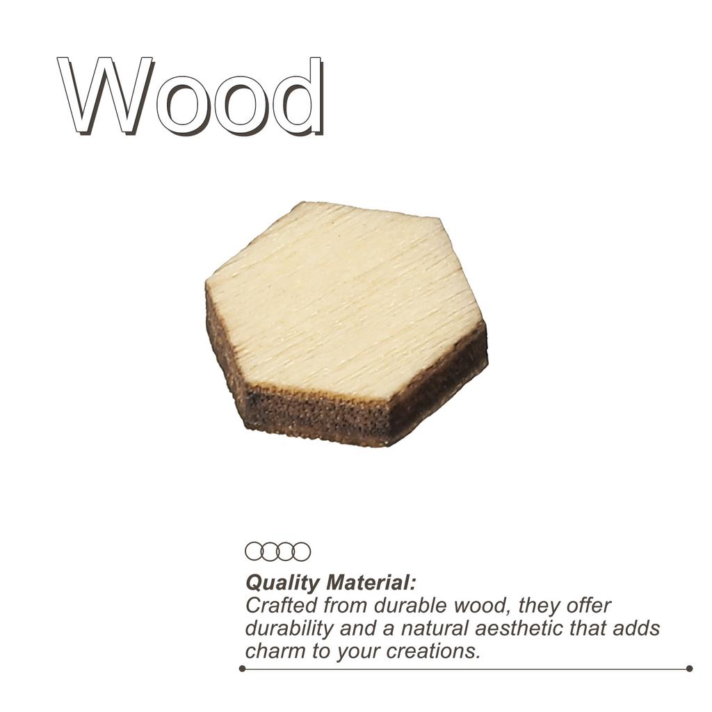 50/100/200pcs Wood Pieces Unfinished Hexagonal Wood Shapes Blank Wooden Cutouts Ornaments Natural for Christmas Craft Projects