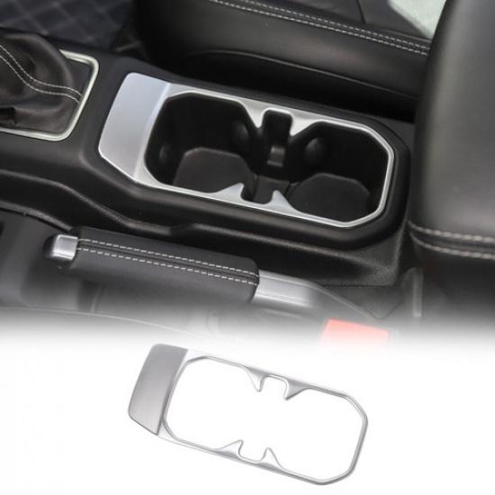 Central Front Water Cup Holder Frame Trim Decor Cover for 2018+ Jeep Wrangler JL