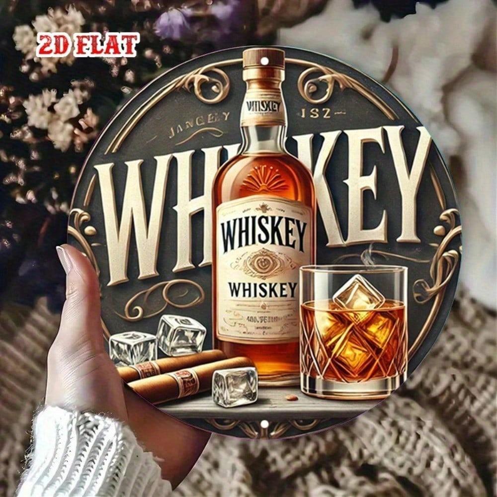 Vintage Metal Whiskey Bar Sign Retro Scotch Irish Aluminum Poster 1pc Heavy Duty Cigars Pub Decor Rustic Label Tin Sign