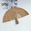 Handgefertigter Fächer aus Strohweben, natürliches Seegras, Raffia-Handfächer, halbrund, gewebtes Palmblatt, Handfächer, Sommer-Kühlfächer, Hochzeits-Party-Dekoration