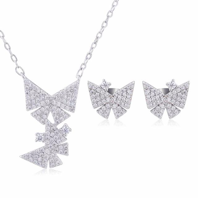 Schmuck Frauen Halskette Ohrringe Set Luxus Qualität Luxe Zubehör Feine Zirkonia Champagner Mode Jewelri Cubic Hohe Großhandel