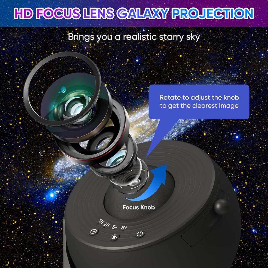 13-in-1-Planetarium-Galaxie-Sternenprojektor, 360° drehbare Nebellampe, HD-Bild, große Projektionsfläche, LED-Leuchten für Kinder, Zimmer