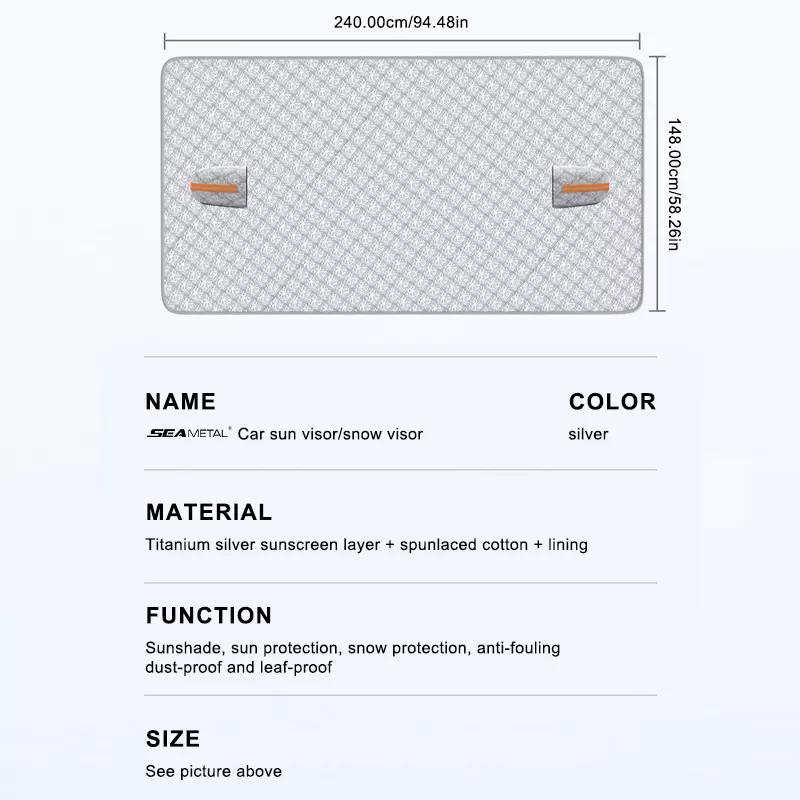 SEAMETAL Thicken Car Snow Cover Extra Large Car Windshield Protector Snow Cover Anti-freeze Sun Shade