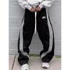 Casual Stripe Men's Loose Straight Leg Sport Pants Autumn Versatile Style Cross-Border Loose Fit All-Match Trousers