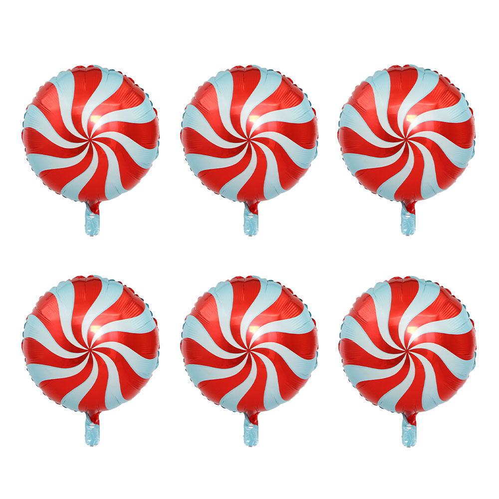 6pcs Christmas Party Candy Cane Foil Balloons Large Size Mini Balloon Christmas Candy Ballon Decoration New Year Xmas Home Decor