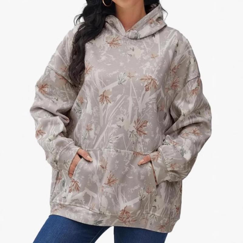 Damen Europäisch Amerikanisch Herbst Neuer Stil Bedrucktes Sport Kapuzensweatshirt Lässig Mode Vielseitig Mit Tasche Oberteil