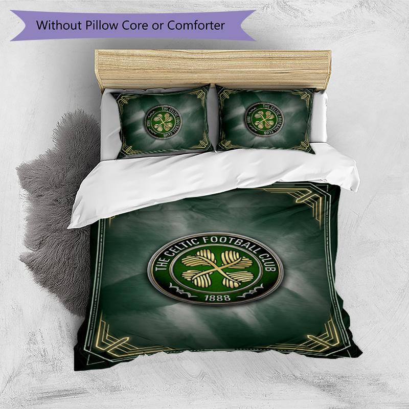 Celtic FC Printed 3PCS Bedding Set Breathable Duvet Cover with Pillowcases Decorative Bed Linen for Bedroom Home