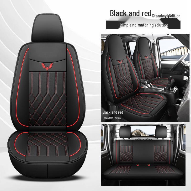 Universal Full Leather Seat Cushion for Wuling Zhiguang Small Truck - Single or Double Row, All Seasons