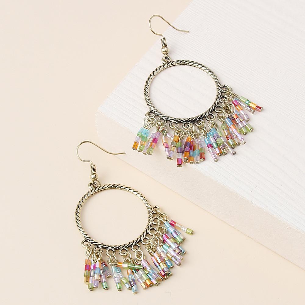 Ethnic Modern Alloy Jewelry With Geometric Shape And Embellished Crystals