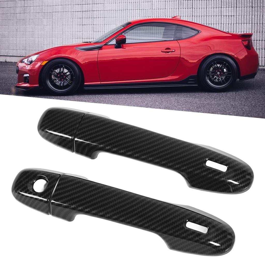 Otros Accesorios 4 piezas/juego Cubierta de Manija de Puerta Exterior Tapa de Cerradura Adhesiva para GR86 2012-2021 Manija de Puerta Exterior de Coche(Estilo de Fibra de Carbono)