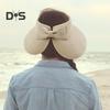 Outdoor Ladies Hat Empty Top Foldable Large Brim Bow Decor Sun Protection Anti-UV Beach Straw Cap Gardening Fishing Travel Hat