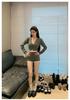 2024 Early Autumn Retro Lace Trim High Waist Knit Shorts - Slimming Gray Women's Fashion