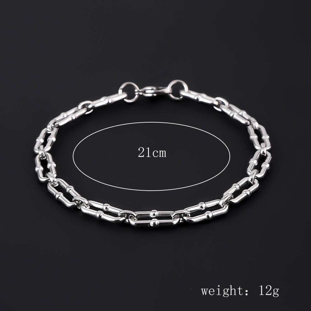 Bracciale da Uomo in Acciaio Inossidabile Semplice Prepotente Punk Alto Senso Cubano Acciaio al Titanio Bracciale Gioielli da Uomo