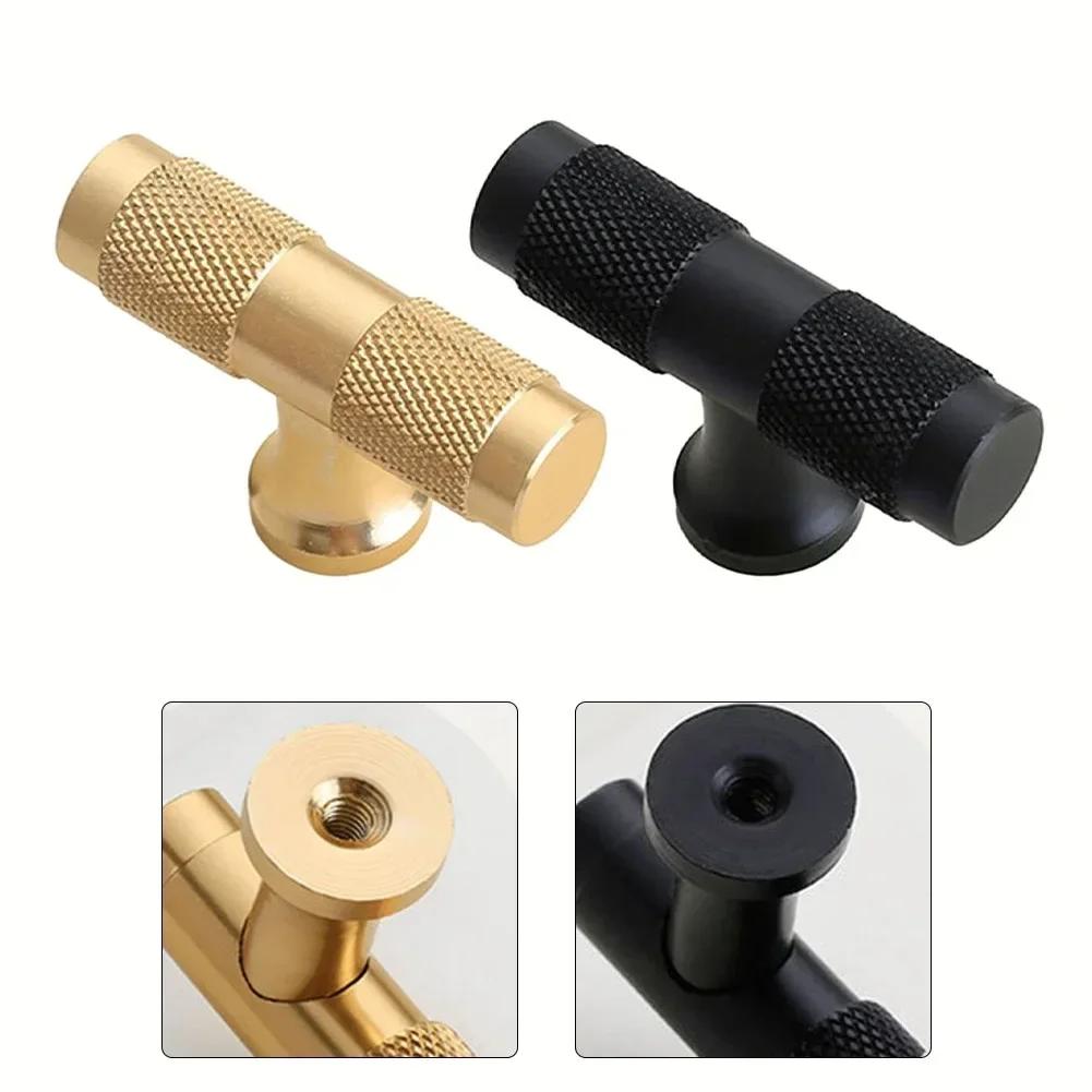Cabinet Handles Drawers Knobs Kitchen Cupboards Pulls Wardrobe Gold Knurled Handle Furniture Closet Door Pulls Hardware