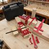 10pcs Woodworking Square Kit with Box, Aluminum Scribeing Ruler,Center Finder,Circular Drawing Compass,Honing Guide,Height Gauge