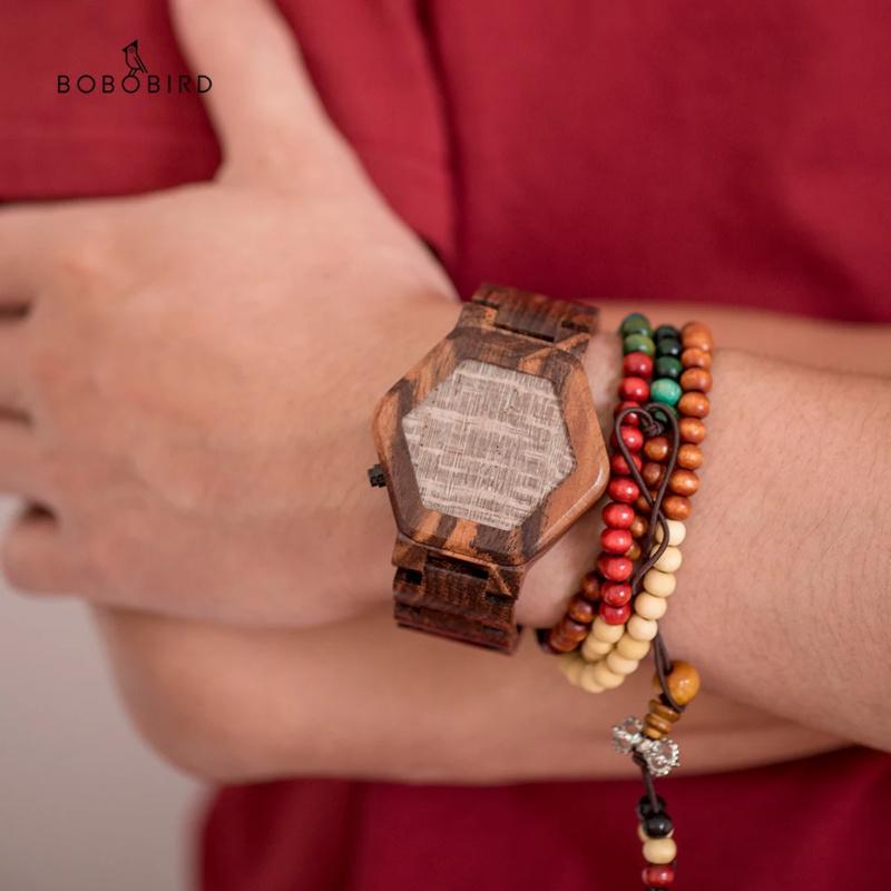 Man Watch LED Wood Men's Watches Digital Watch For Men Calendar Quartz Wristwatch Wooden Timepieces Personalized
