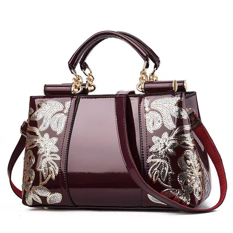 Borse da Donna in Pelle Verniciata Borse da Sposa Lucide in Pelle Verniciata Borse a Spalla da Donna di Grande Capacità Borse a Tracolla