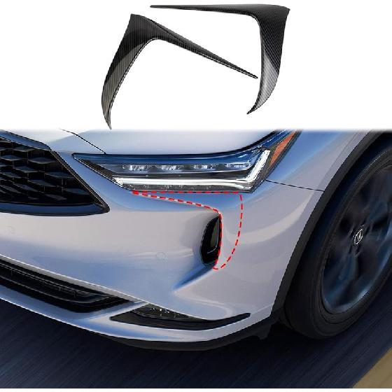 

crosselec Накладка на передний бампер из углеродного волокна, накладка на фары, аксессуары для Acura MDX 2022-2024 (Углеродное волокно) Carbon Fiber Pattern