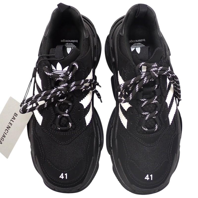 Balenciaga 712821 Sneakers Black Leather Mens