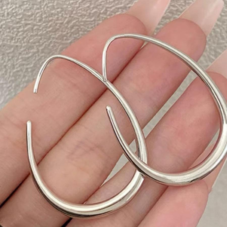 BF CLUB 925 Sterling Silver Vintage Earrings For Women Trendy Big Gold Earring Jewelry Prevent Allergy Party Accessories