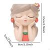 Cartoon Girl Planter Decorative Plant Pot Home Decoration Desktop Flowerpot Small Resin Flower