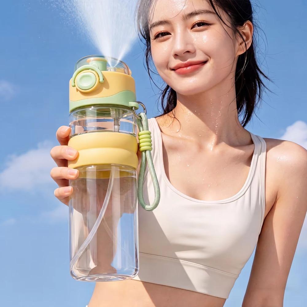 750 ML Spray Water Bottle Dual-Use Student Water Cup Portable Outdoor Water Bottle Gymnasium