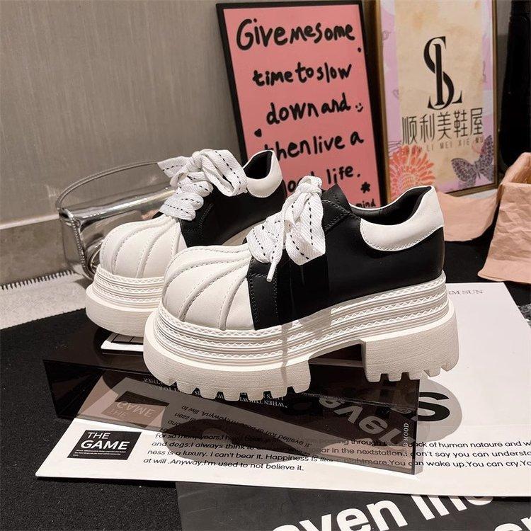 

Европейская натуральная кожа ракушка голова шнуровка цветовая гамма большая голова голова манго JK маленькие кожаные туфли лоферы одинарные туфли маленькая женская обувь 40