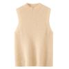 Pure Cashmere Slim-Fit Sleeveless Turtleneck Vest for Autumn/Winter
