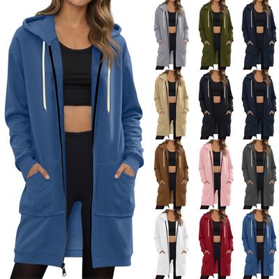 Women's Zip Up Hoodies Oversized Fleece Long Pullover Hooded Sweatshirts Casual Long Sleeve Fall Hoodie Jacket