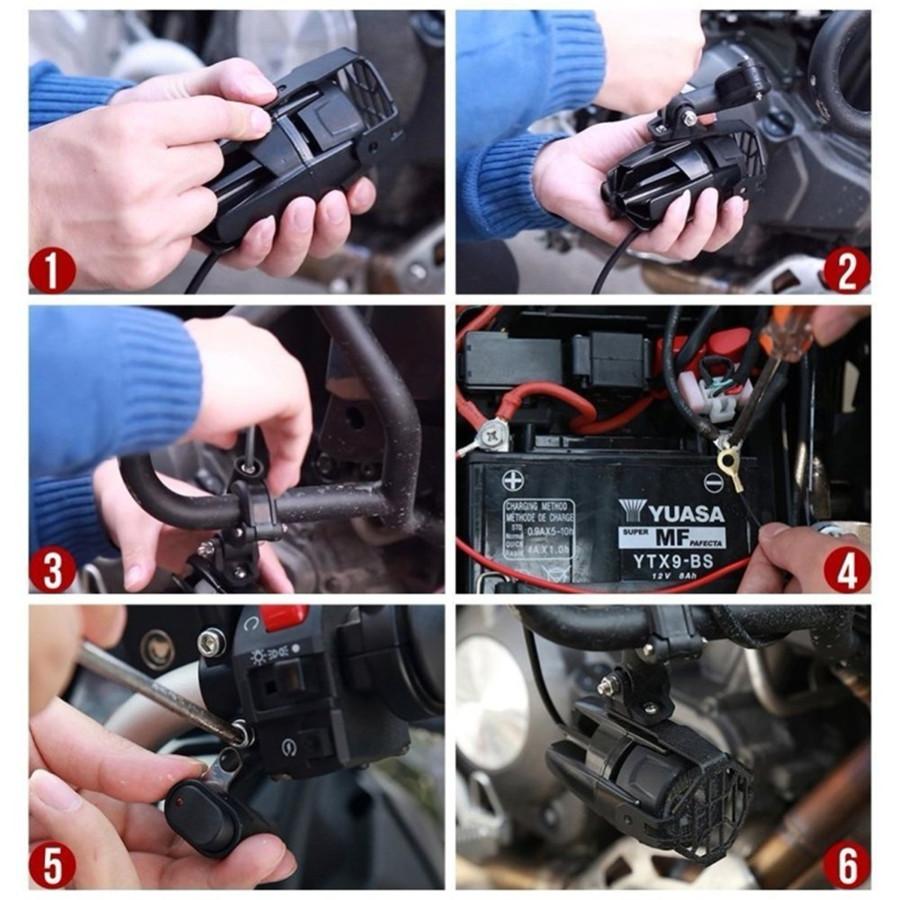 1 Pairs For BMW F800GS Motorcycle LED Auxiliary Fog Light Assemblie Driving Lamp 40W Headlight Universal For BMW R1200GS/ADV