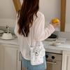 Sweet Pleated Cloud Crossbody Bag Lightweight Flower Printed Phe Shoulder Bag Summer Versi Solid Color Folded Slant Bag