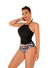 2024 Retro Backless Solid Color Bikini Swimsuit