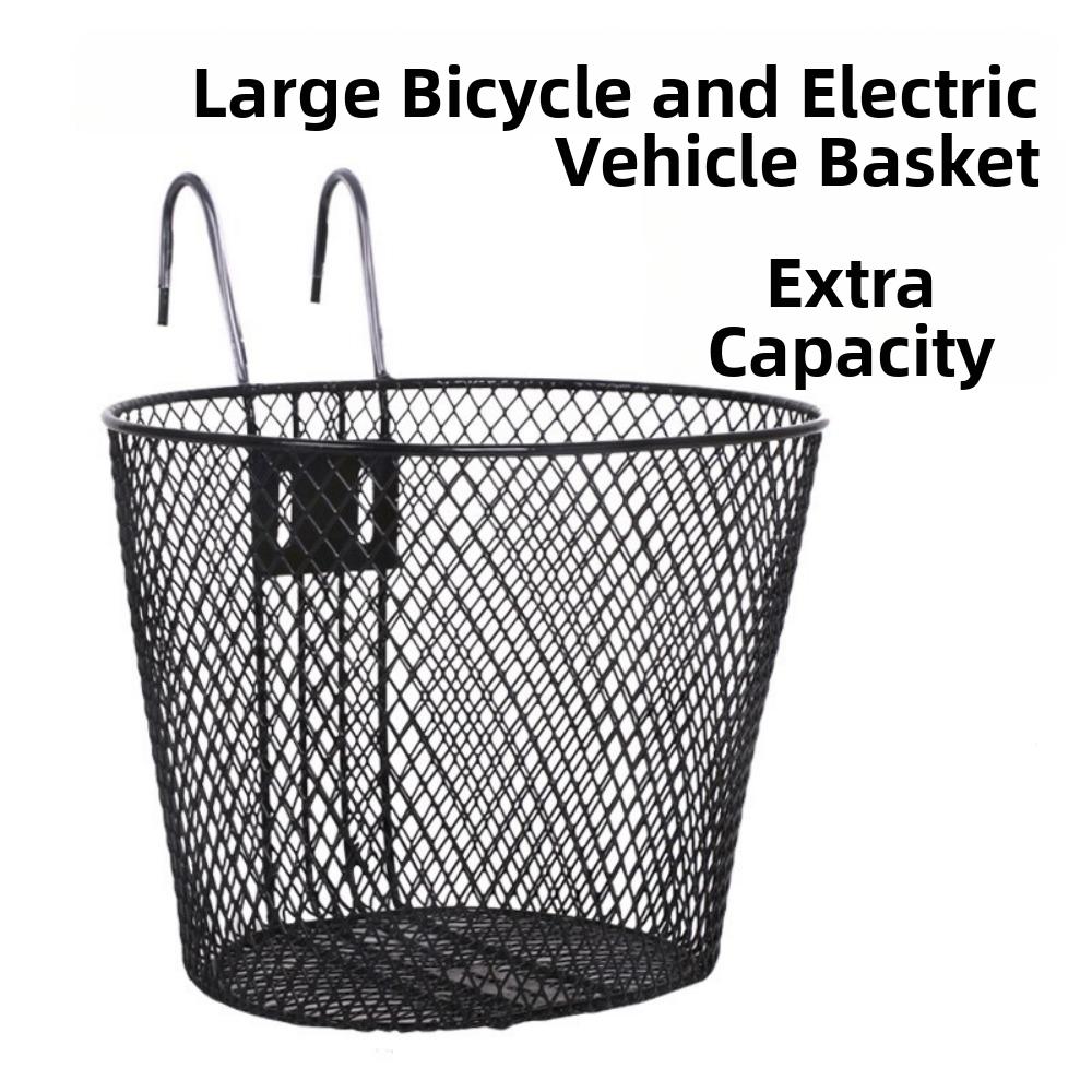 Black Rear Hanging Basket Iron E-Scooter E-bike Basket Bicycle Front Handlebar Basket